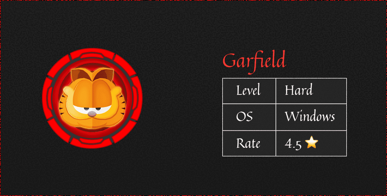 HTB Season 10: Garfield Writeup